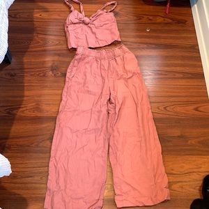 Dusty rose linen matching set size small